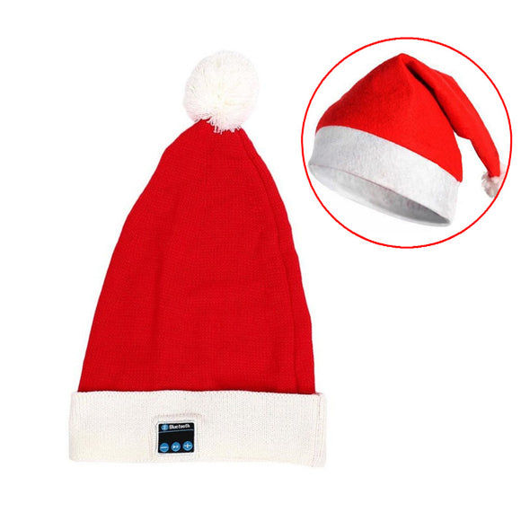 Universal Christmas Hat Knit Red Hat Warm Cap Christmas Gifts Music Bluetooth Earphone Headphone