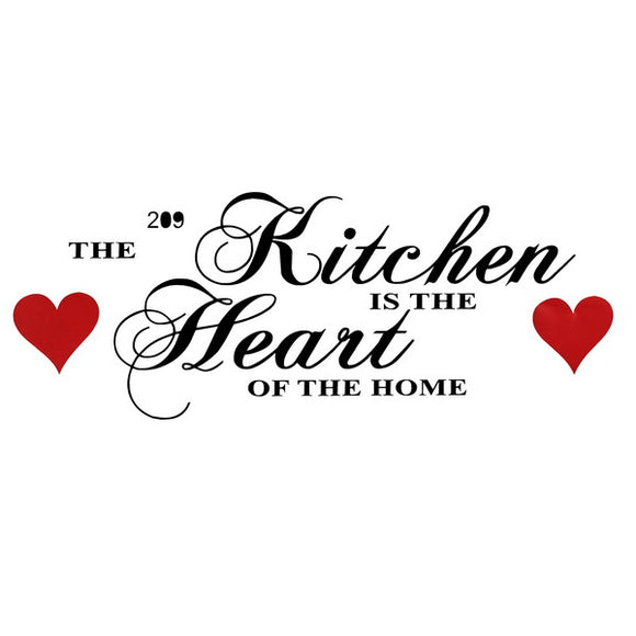 60x28CM Wall Sticker Kitchen Heart of Home Wall Art Sticker House Decoration