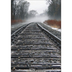 5x7FT Railway Winter Forest Stone Photography Backdrop Background Studio Prop