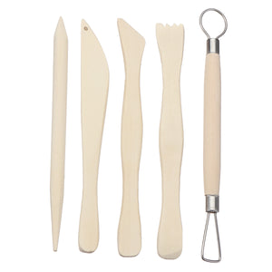 5pcs/set Wooden Polymer Clay Tools Clay Sculpting Tool Multi-functional Carving Ceramics Tools Pottery Tool