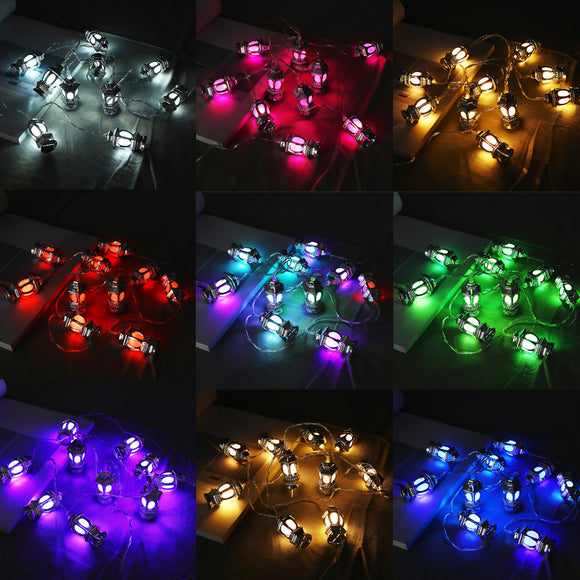 Battery Powered 1.65M Islam Eid Mubarak Ramadan Sliver Palace 10LED Fairy String Light Indoor Home Decor