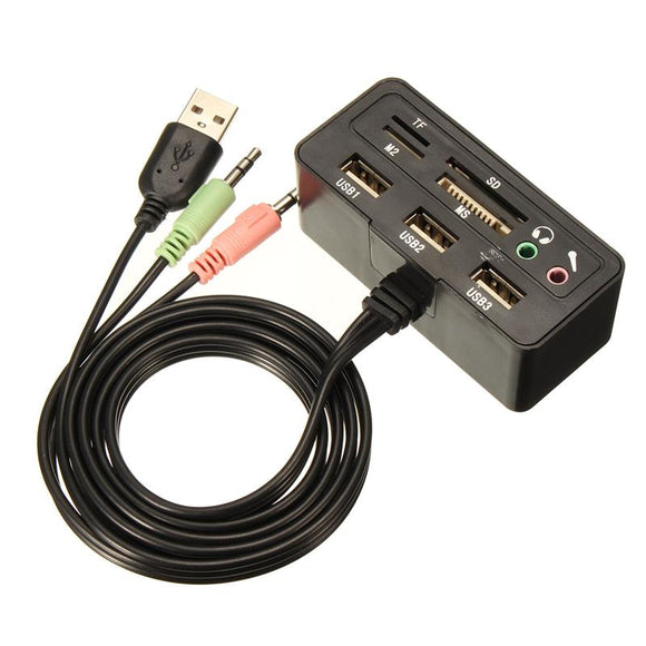 Multi-Function 1 To 9 Splitter Adapter USB Hub Universal SD/TF/MS /M2 Audio Extended Cable