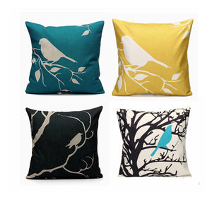 45x45cm Bird Square Pillow Case Cushion Cover Sofa Throw Home Bedroom Decor