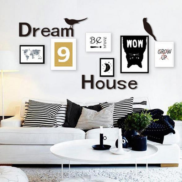 3D Dream House Multi-color DIY Shape Mirror Wall Stickers Home Wall Bedroom Office Decor