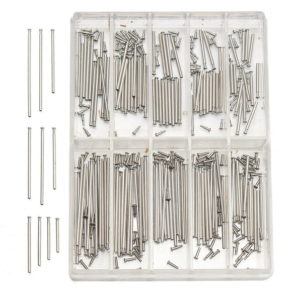 200pcs Stainless Steel 12-30mm Spring Bar Pins Link Watch Band Clasp Double Shoulders