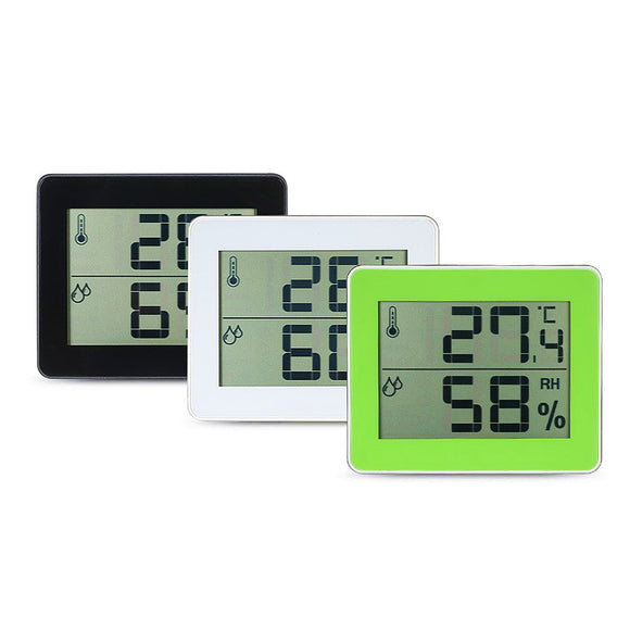 TS-E01 Digital Display Thermometer Hygrometer 0-50 Thermometer Black/White/Yellow-green Desk Thermometer