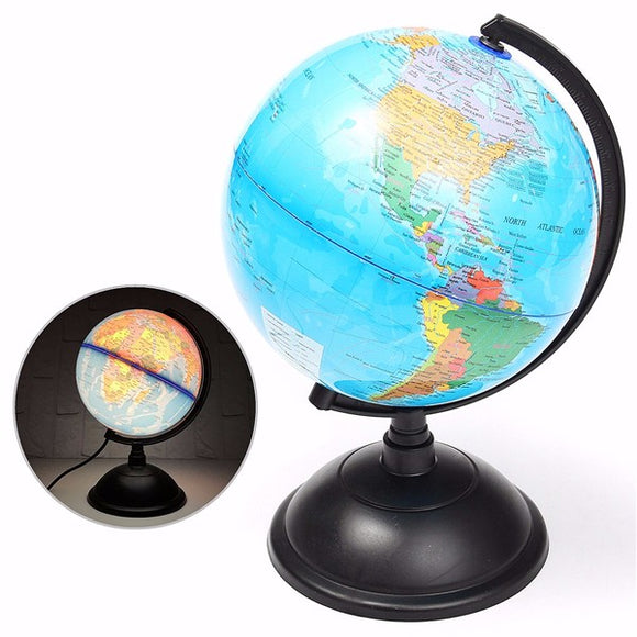 20cm LED World Globe Earth Tellurion Atlas Map Rotating Stand Geography Educational