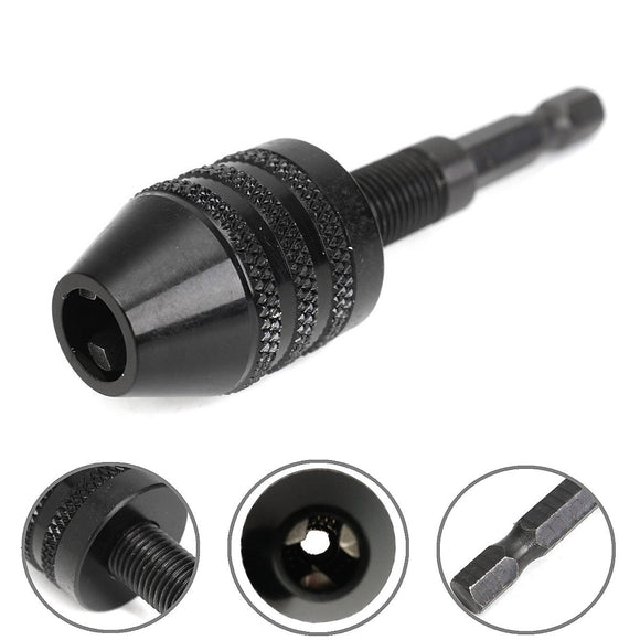 Mini Keyless Drill Bit Chuck Adapter With 1/4 Inch Hex Shank For Power Impact Driver