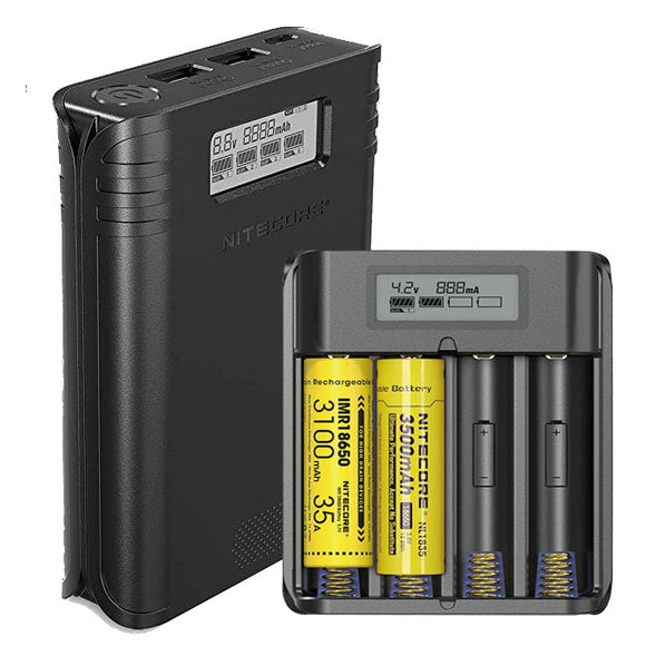 NITECORE F4 Four-Slot Flexible Power Bank & Battery Charger For Lithium-Ion 18650 Li-ion/IMR