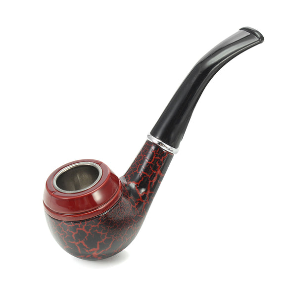 KCASA KC-WTP012 Classic Crack Resin Wood Tobacco Pipe Durable Smoking Pipe Cigar Flitter