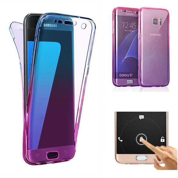 Gradient Color 360 Front And Back Full Protective TPU Cover Case for Samsung Galaxy S7