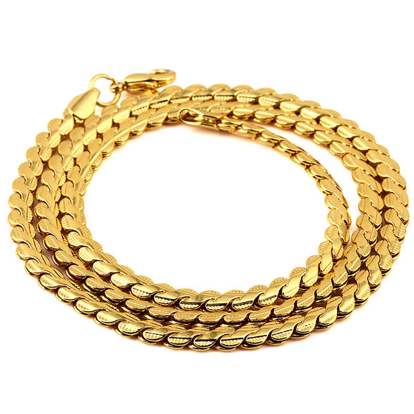 Hip Hop Jewelry Gold Snake Chain Cuban Trendy Copper Necklace for Men