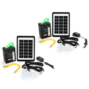 DC 6V Solar Power Panel Storage Generator LED Light USB Charger System 100-240V Emergency Lamp