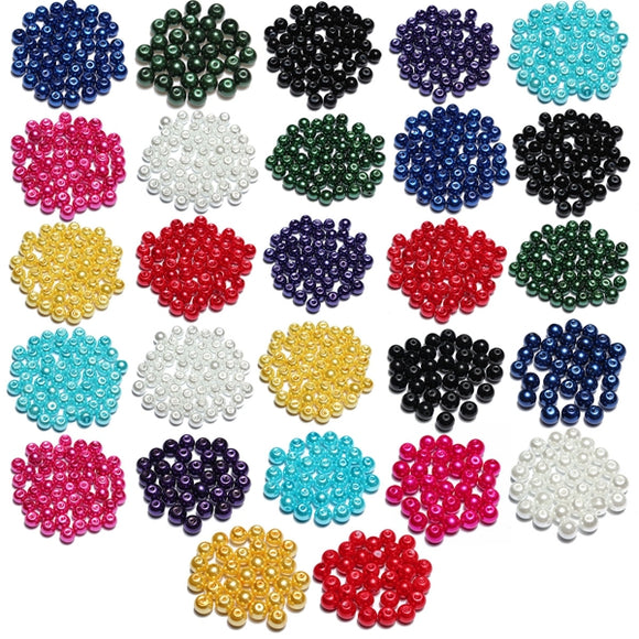 4 6 8mm Multicolor Glass Beads Round Spacer Loose Beads DIY Jewelry Accessories