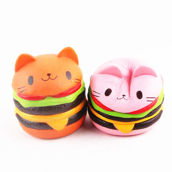 Sanqi Elan Squishys Pink Cat Burger Slow Rising Soft Animal Original Packaging