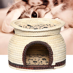 Dual Use Pet Dog Cat Soft Bed House Kennel Puppy Cushion Basket Cage Supplies