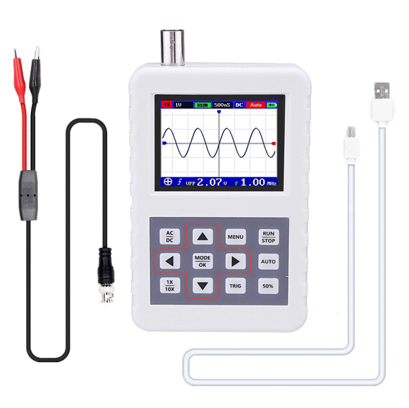DANIU ADS2050H ADS2031H Handheld Oscilloscope High Precision 5MHz Bandwidth 20M/200M Sampling Rate 2.4 Inch LCD Screen One Key Auto Built-in Lithium Battery