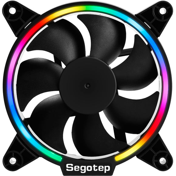 Segotep 12cm 4 Pin Silent RGB LED Light Cooling Fan Cooler for Desktop PC Computer Case