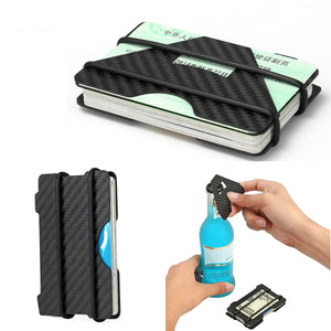 RFID Blocking Slim Carbon Fiber Credit Card Holder Men Wallet Money Clip Case