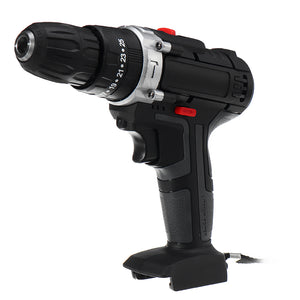 Rechargable Cordless Impact Electric Drill Driver Screwdriver Stepless Switch LED Light 2-Speed without Battery