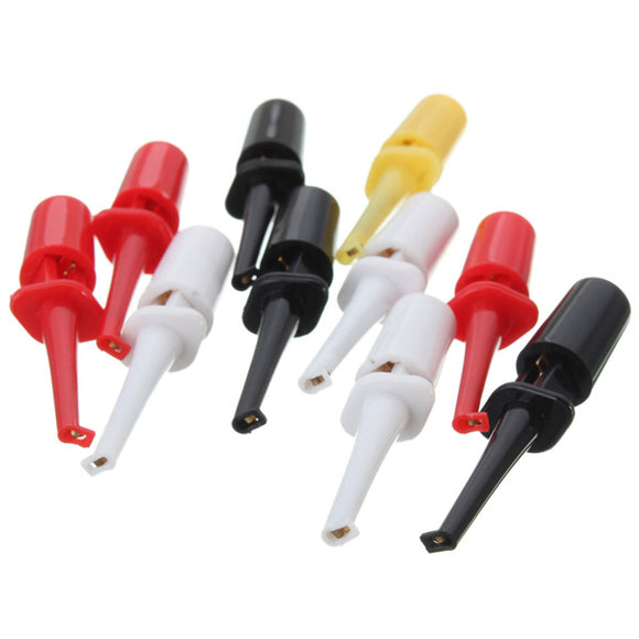 10Pcs Multimeter Lead Wire Probe Test Hook Kit Connector Electronics Laborator