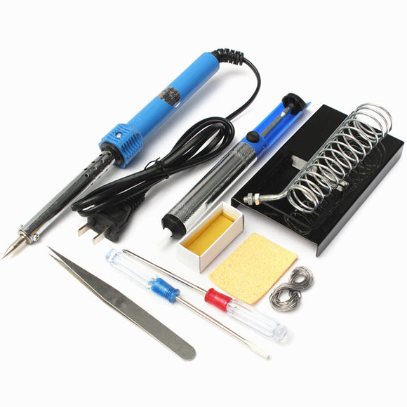 9Pcs 220V 60W Electric Iron Suit Electrical Welding Repair Soldering Tool Home Rosin Tweezers