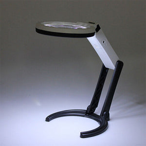 10 LED Lighting Desk Handheld Lamp With 1.8X 5X Magnifier