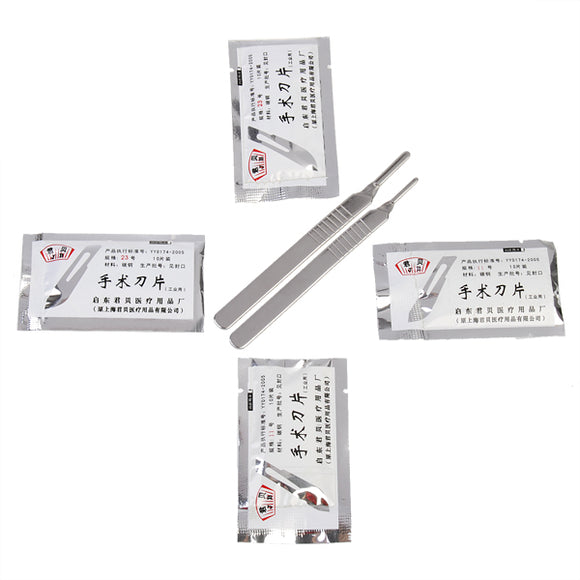 DANIU 40pcs Carbon Steel Surgical Scalpel Blade with 2pcs Handle