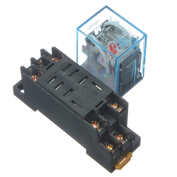 220V 10A Coil Power Relay DPDT LY2NJ HH62P HHC68A-2Z With Socket Base