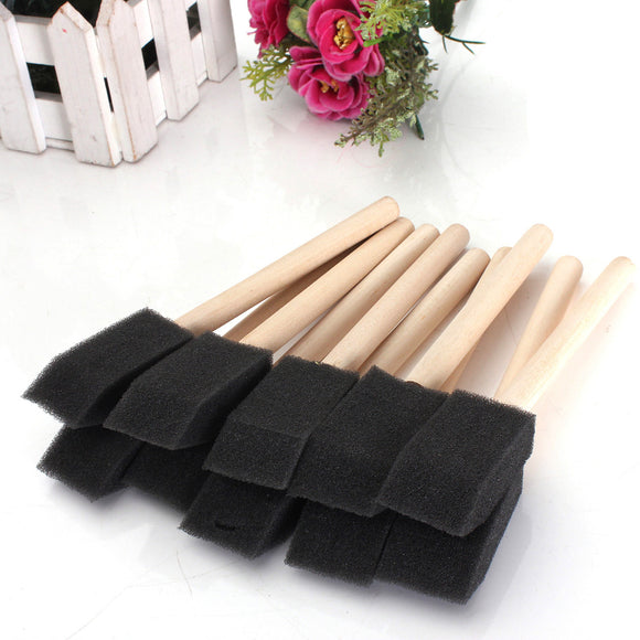 20 PCS Foam Sponge Wooden Handle Painting Drawing Brushes