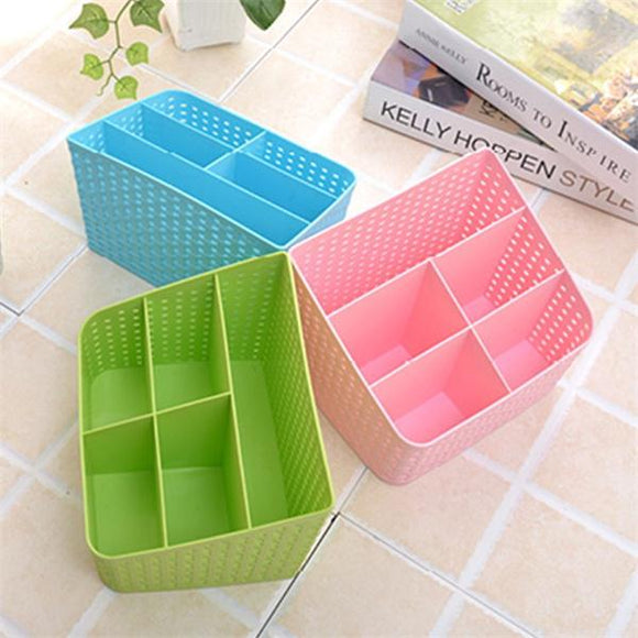 Imitation Rattan Colorful Multifunctional Cosmetics Remote Control Desktop Storage Basket