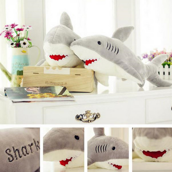 Baby Kids Shark Shaped Plush Doll Animal Bolster Pillow Gift