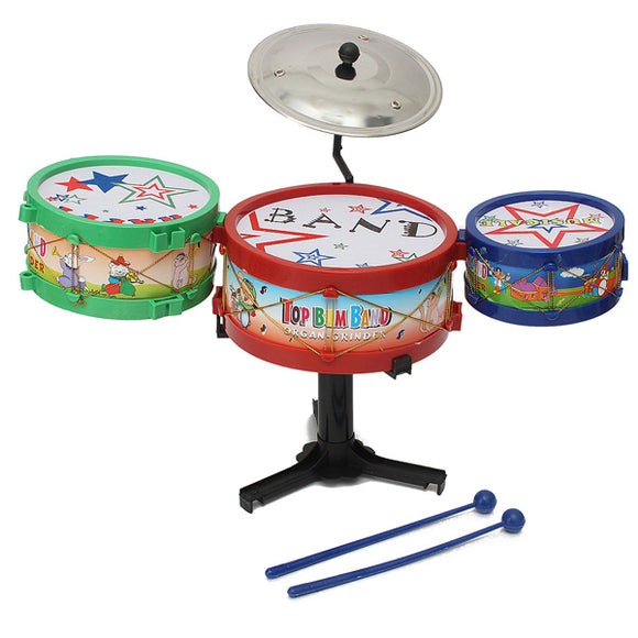 4pcs Mini Children Drum Kit Set Musical Instruments Band Toy Bass Gifts