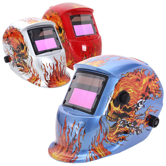 Fire Skull Solar Auto Darkening Welding Grinding Helmet Arc Tig mig Welders Mask 3 Color