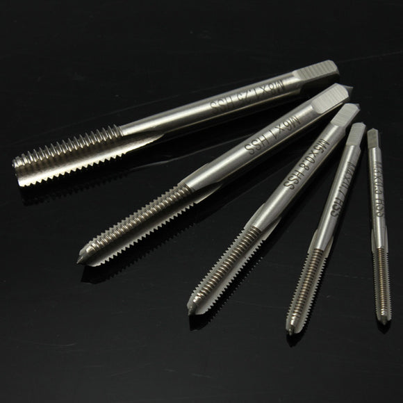 5pcs HSS Machine Screw Thread Metric Plug Tap M3-M8 Set Kit