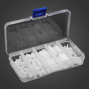 120pcs M3 Nylon White M-F Hex Spacers Screw Nut Assortment Kit