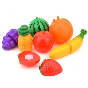 Plastic Kitchen Food Fruit Vegetable Cutting Kid Pretend Play Educational Toy