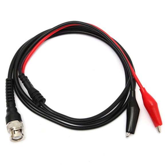 DANIU BNC Male Plug Q9 To Dual Alligator Clip Y Splice Oscilloscope Test Probe Cable Lead 120CM