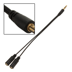 3.5mm Jack AUX Headphone Splitter Y Cable Adaptor Dual Female Audio