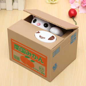 Lovely Creative Piggy Bank Kitty Cat Steal Money Coin Box