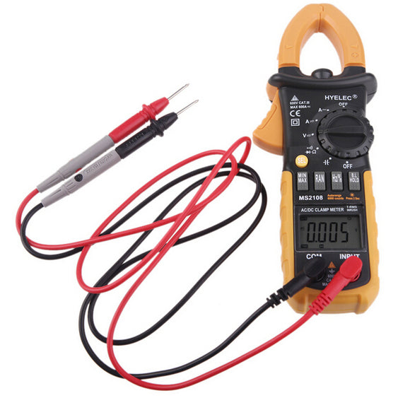 HYELEC PEAKMETER MS2108 Digital Clamp Tester Inrush Current True Rms Ohm Meter Clamp Meter Backlight