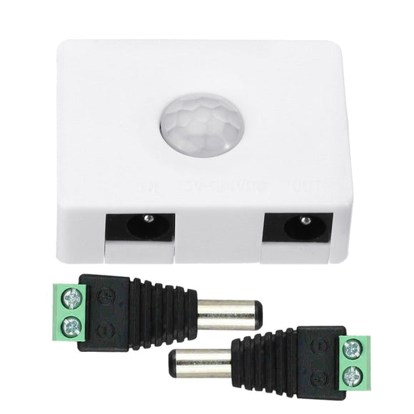 DC5-24V 5A Human Infrared Motion Sensor Controller LED Strip Light Switch + 5.5*2.1mm Male Connector