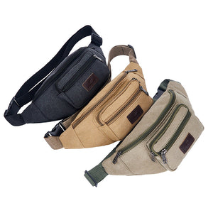 Canvas Waterproof Waist Bag Outdoor Sports Cycling Running Climbing Bags