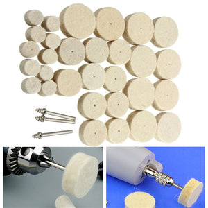 33pcs Wool Polishing Wheel Grinder Accessories for Rotary Tool