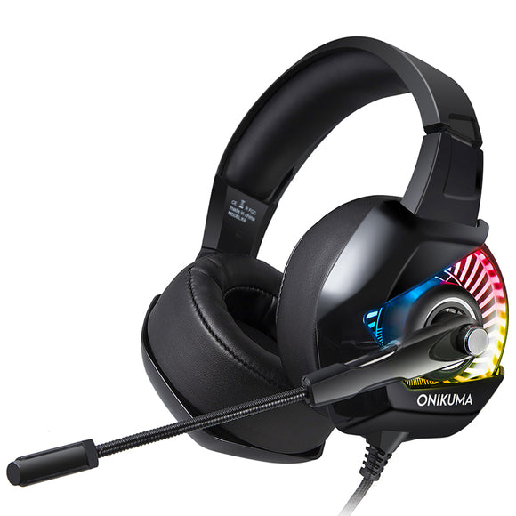 ONIKUMA K6 Gaming Headset Noise Reduction Stereo RGB Light Headphone 50mm Unit Bass Headset