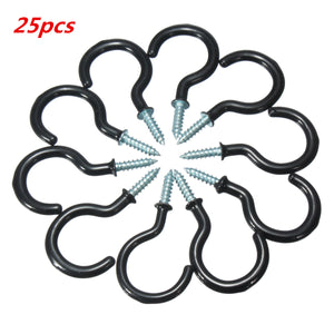 25pcs 30mm Plastic Cup Hook Wall Question Mark Hook Eyebolt Screws