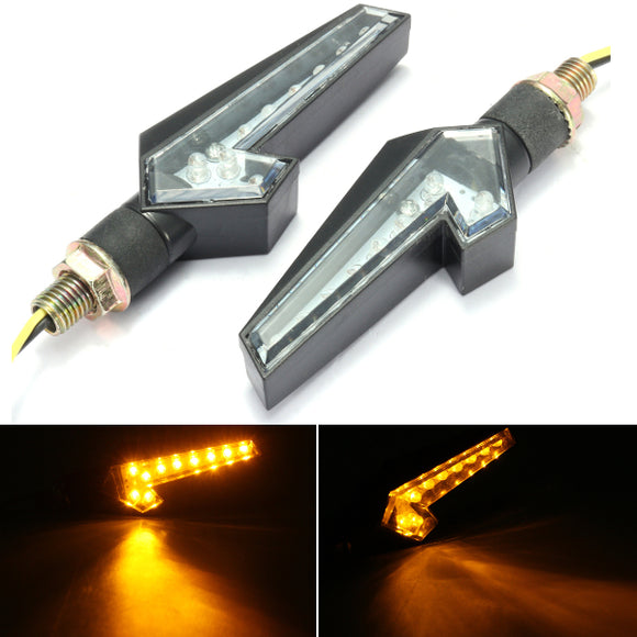 12V Universal Motorcycle 10LED Turn Signal Indicators Lights Lamp Blinker Amber