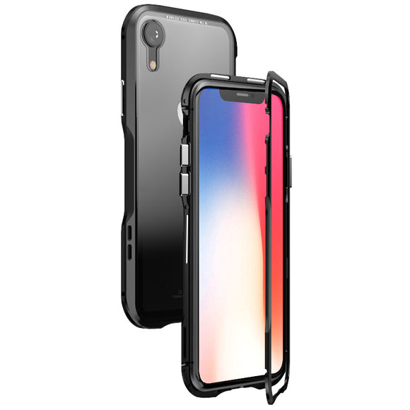 Luphie Protective Case For iPhone XR Magnetic Adsorption Metal Tempered Glass
