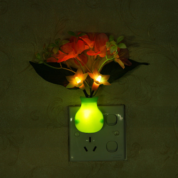 LED Dimming Night Light 7 Colors Changing Artificial Sakura Light Control Home Wall Decor Gift