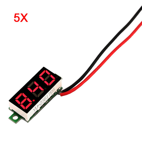 5Pcs Geekcreit Red Led 0.28 Inch 2.5V-30V Mini Digital Volt Meterr Voltage Tester Meter